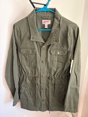 Arizona Jean Company Olive Utility Button-Front Jacket